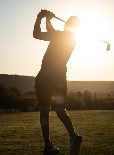 swing, golf, man, golf swing, nature, sunset, sports, play, sundown, evening